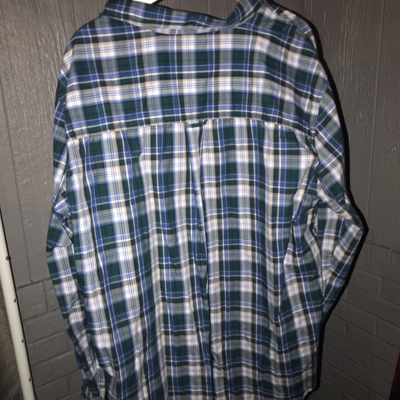 Chaps Green & Blue Flannel Shirt - Picture 2 of 2
